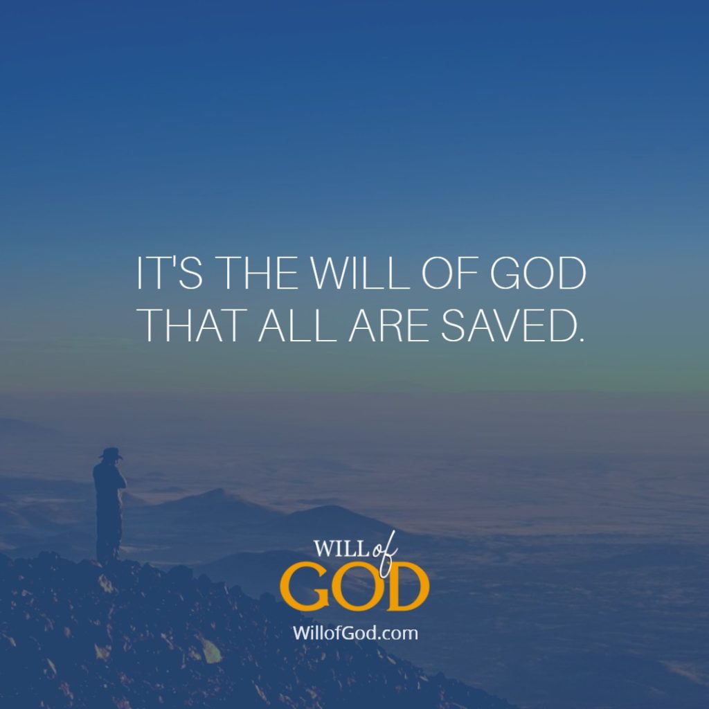 It's the will of God peopel are saved
